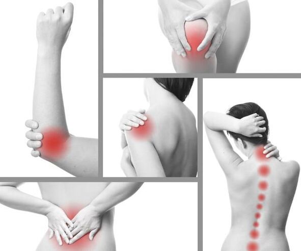 The process of inflammation in various joints with arthritis
